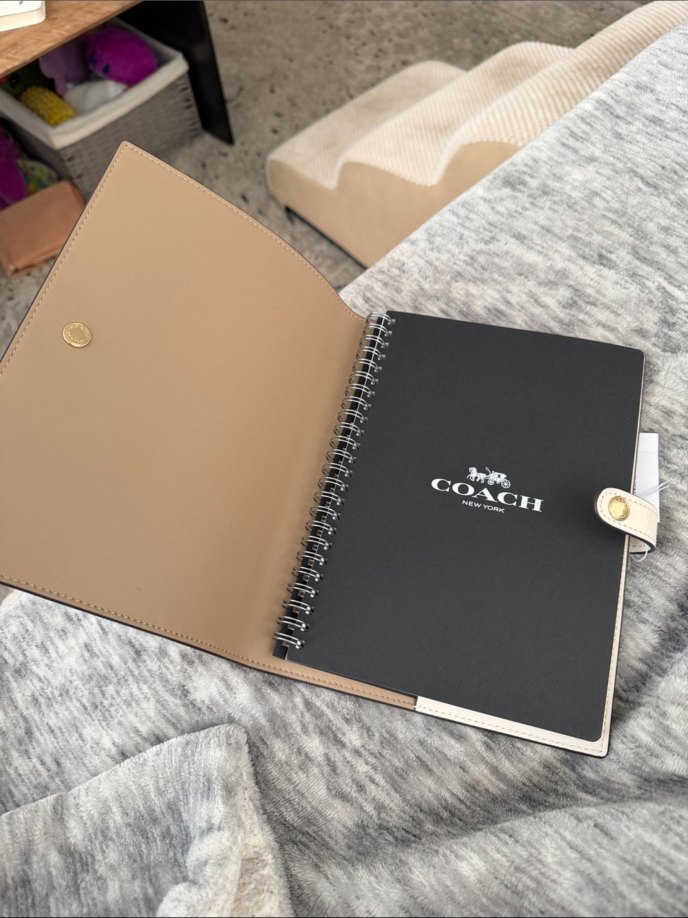 Coach Cherry Print Leather Notebook- Cream with Red Cherries - Picture 4 of 4